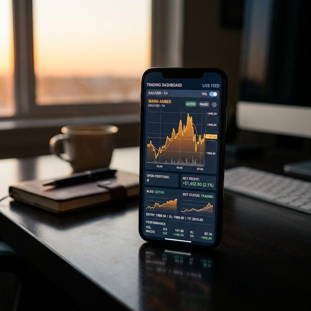 Jasovlín AI crypto trading platform na mobilním zařízení